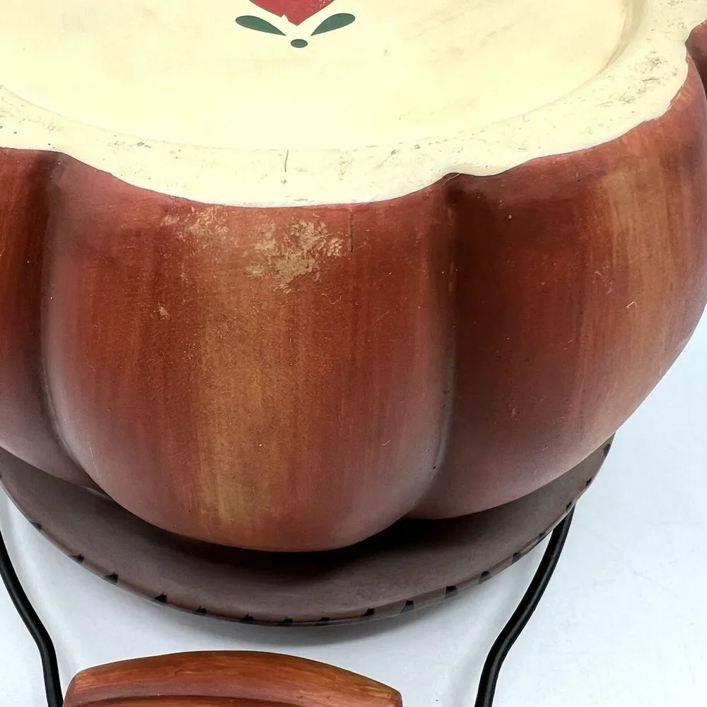 Crazy Mountain Pumpkin Bucket Ceramic Halloween 6.5